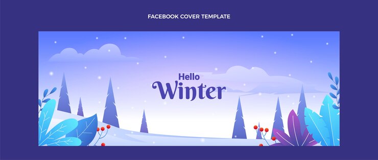 Vector Gratis gradient winter social media cover template