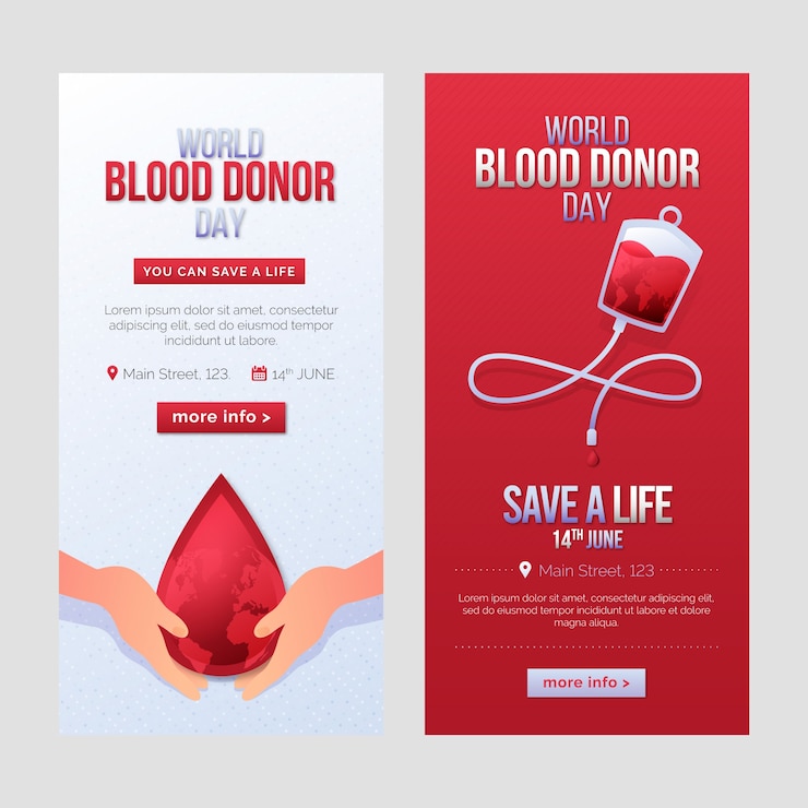 Vector Gratis gradient world blood donor day banner
