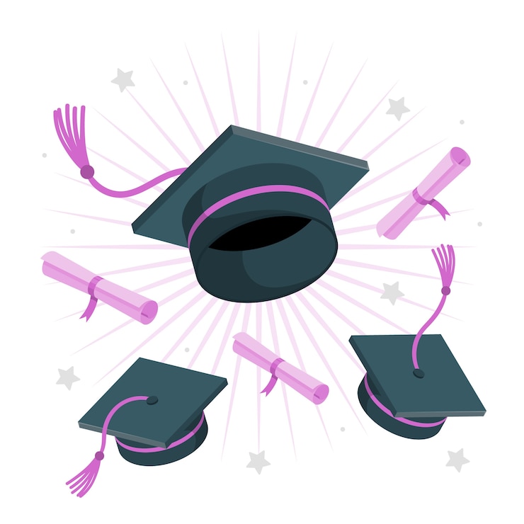 Vector Gratis graduation hats concept illustration