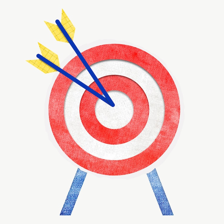 Vector Gratis grafik penargetan pasar warna-warni dengan panah dan anak panah