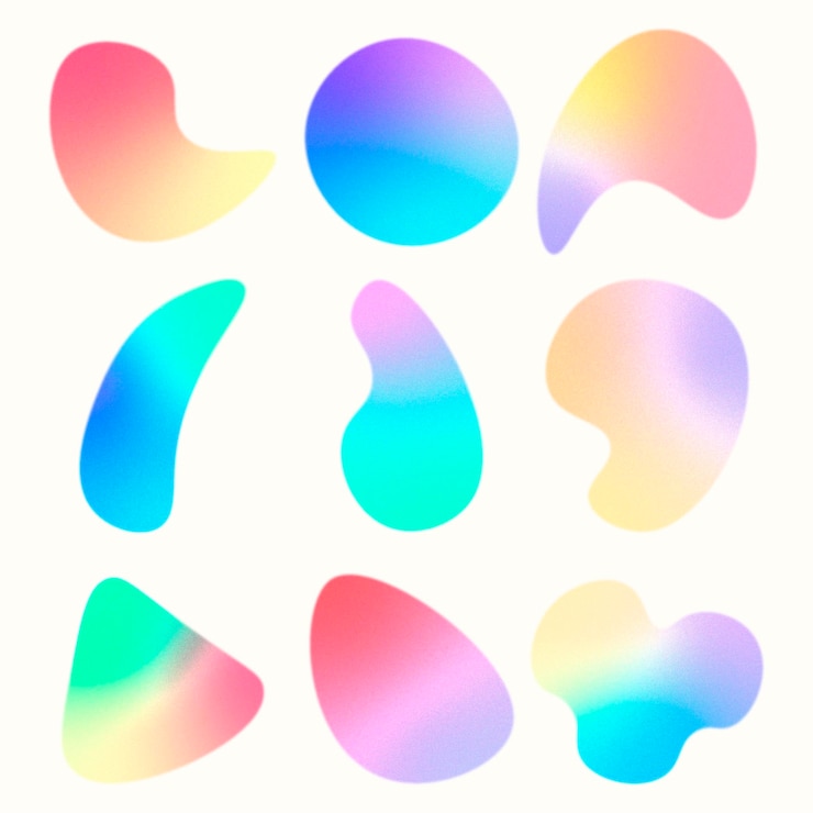 Vector Gratis grainy gradient shape pack