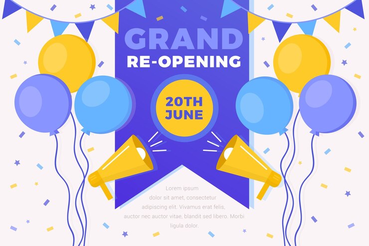 Vector Gratis grand re-opening background style