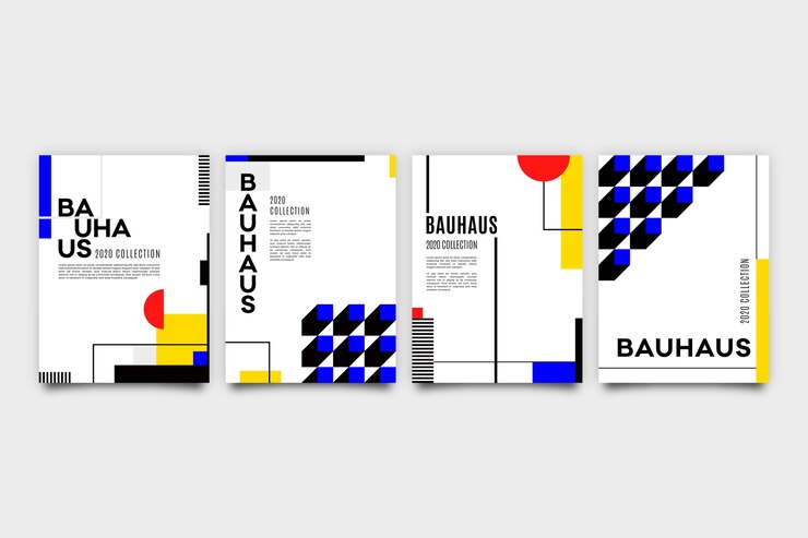 Vector Gratis graphic design cover in bauhaus style with dots