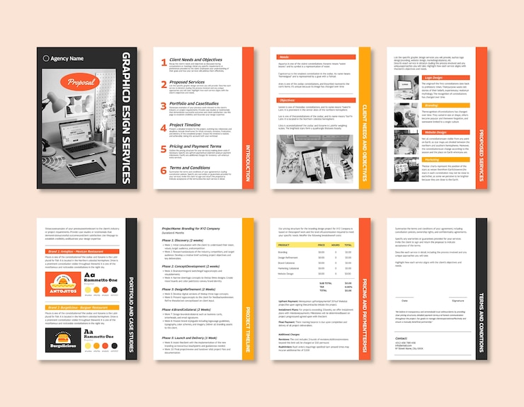 Vector Gratis graphic design proposal template design
