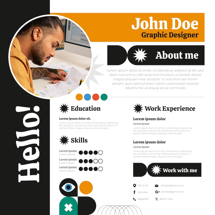 Vector Gratis graphic designer  online resume