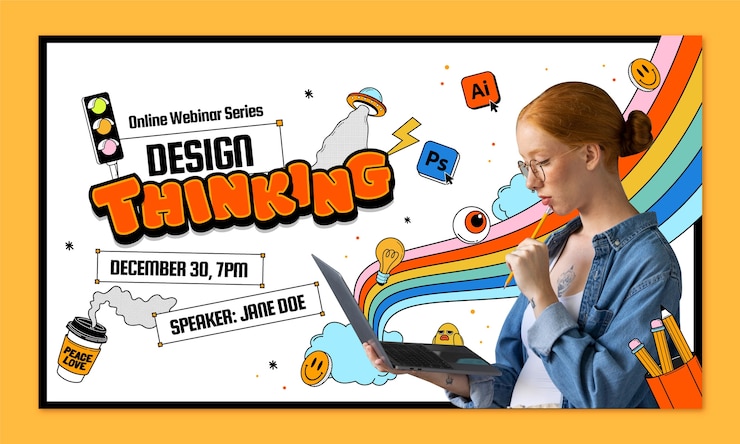Vector Gratis graphic designer  webinar template