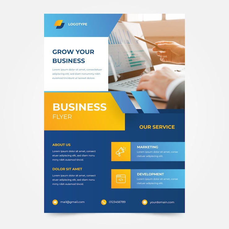 Vector Gratis graphs company business flyer template