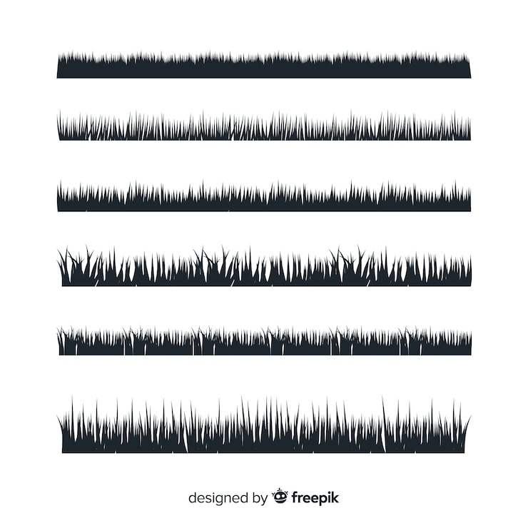 Vector Gratis grass border silhouette collection isolated
