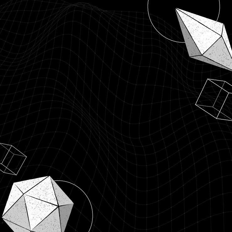 Vector Gratis gray geometric shapes on black background vector