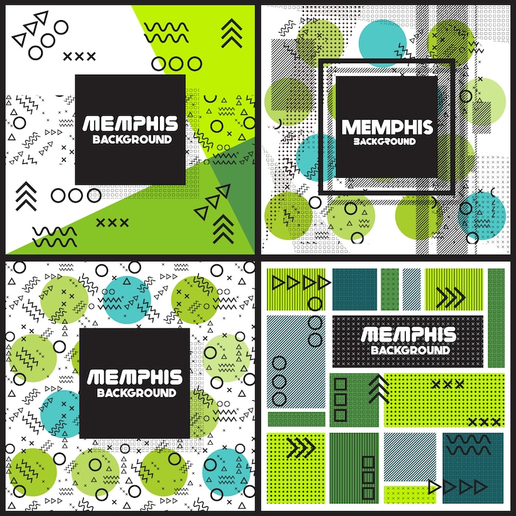 Vector Gratis green and blue flyers design