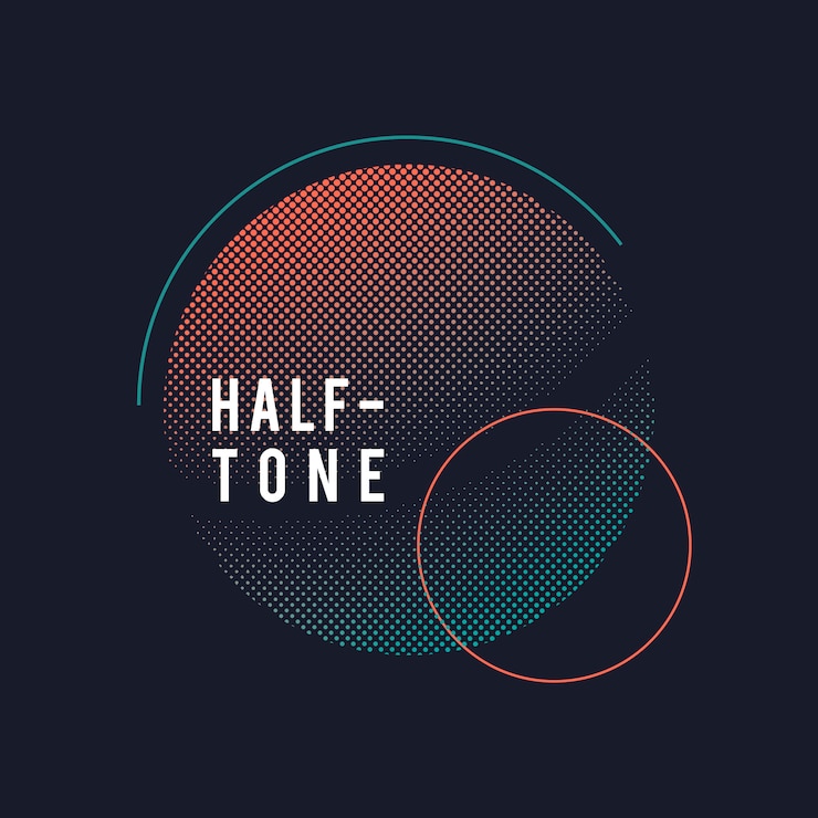 Vector Gratis green and orange halftone badge