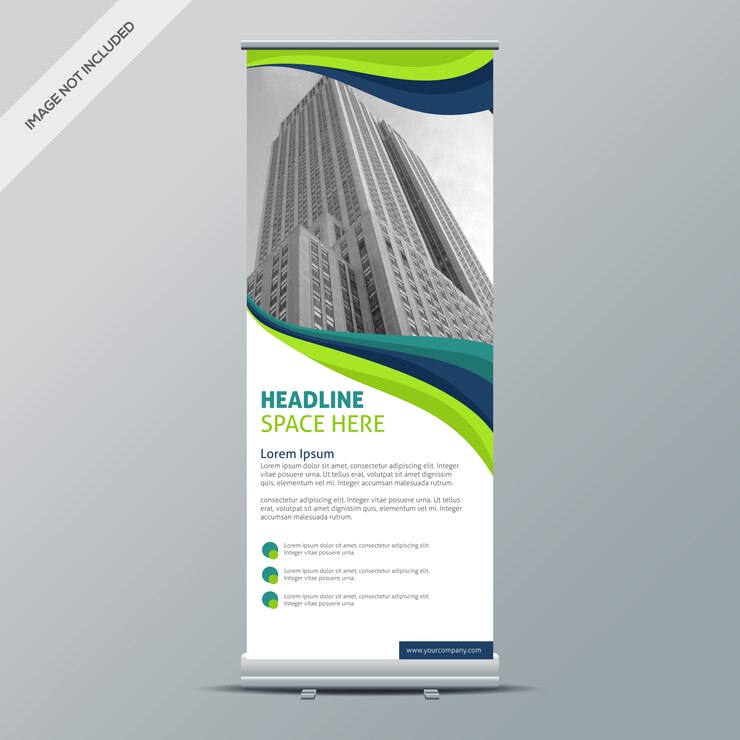 Vector Gratis green and white roll up