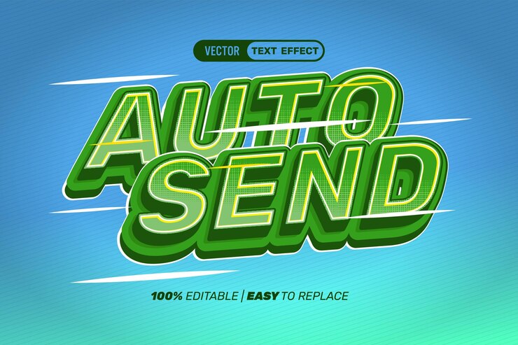 Vector Gratis green auto send vector text effect