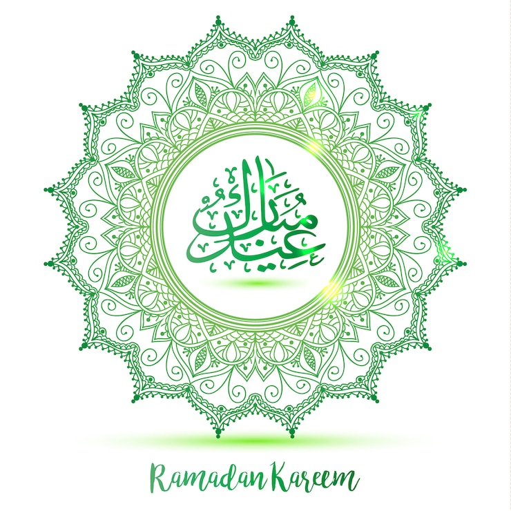 Vector Gratis green background for ramadan