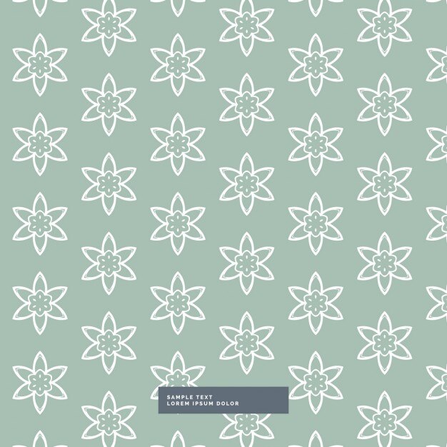 Vector Gratis green background with a beautiful floral pattern
