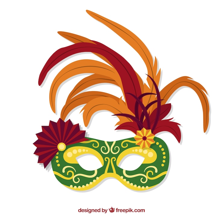 Vector Gratis green carnival mask background