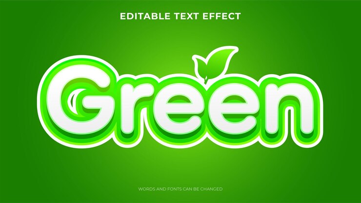Vector Gratis green color text effect with 3d style