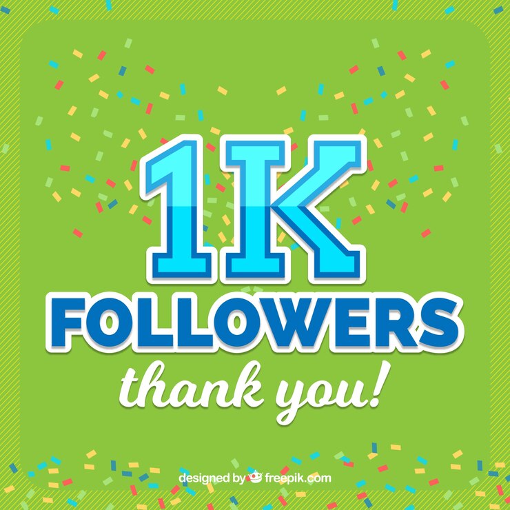Vector Gratis green confetti background of 1k followers