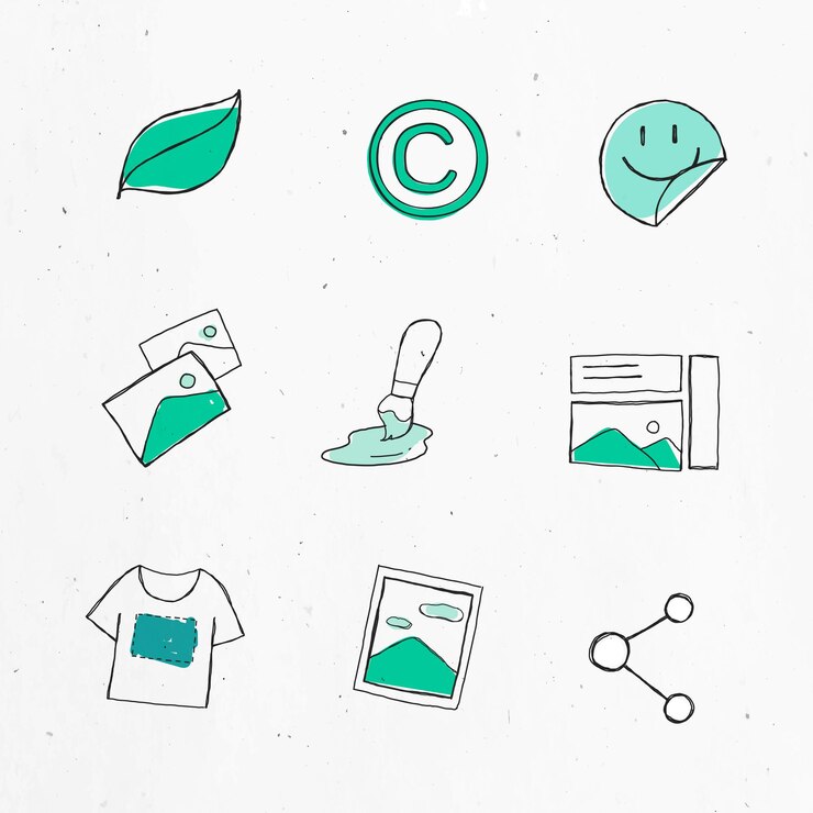 Vector Gratis green marketing icon sticker  set