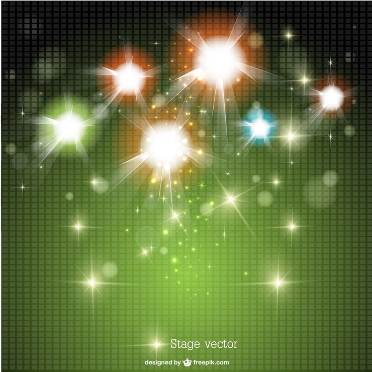 Vector Gratis green polygonal background with sparkling lights