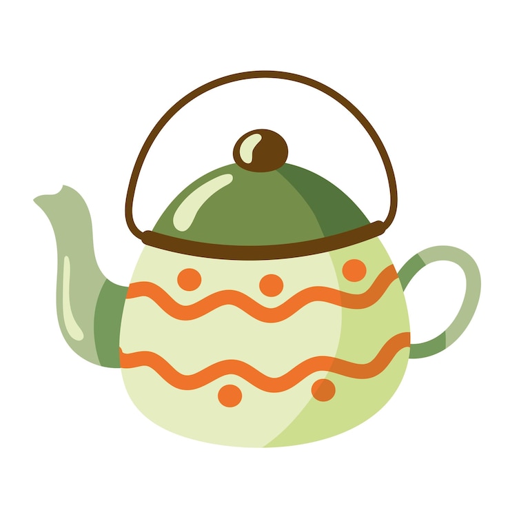 Vector Gratis green teapot kitchen utensil