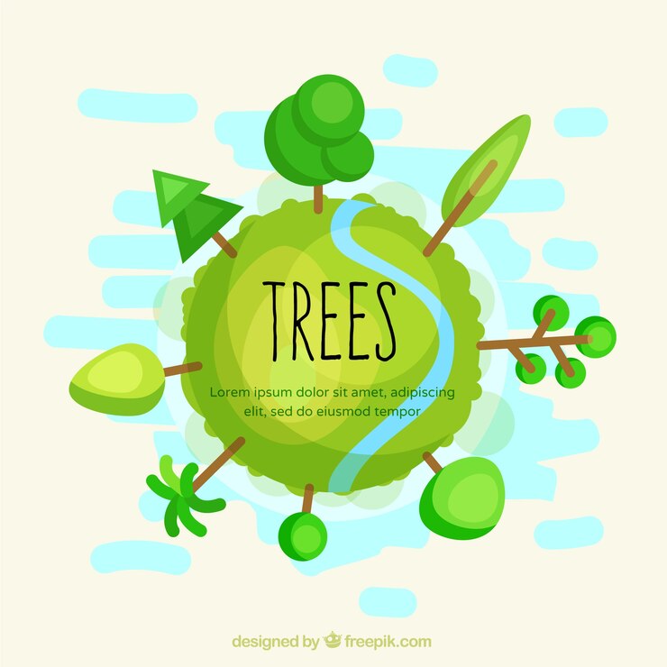 Vector Gratis green trees template