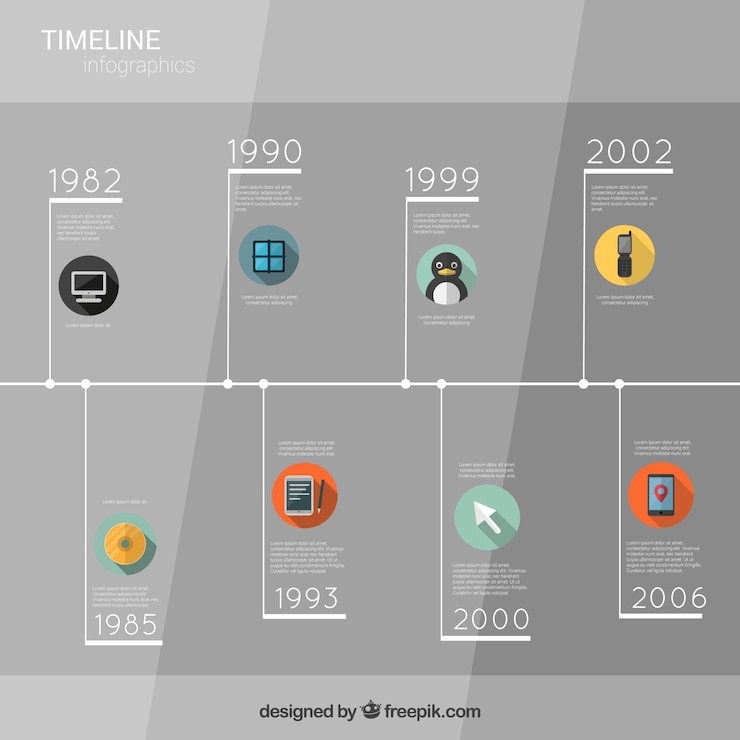 Vector Gratis grey timeline infographic