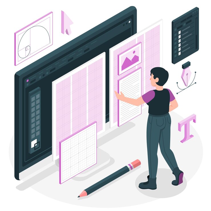 Vector Gratis grid design concept illustration