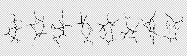 Vector Gratis ground cracks top view earthquake cracking holes