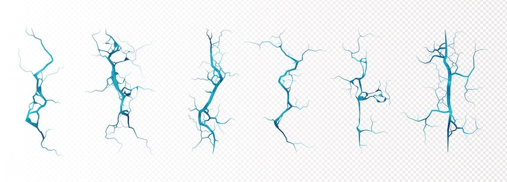 Vector Gratis ground cracks with frozen water inside