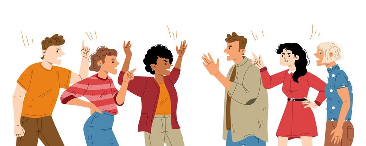 Vector Gratis group of angry people quarrel and argue