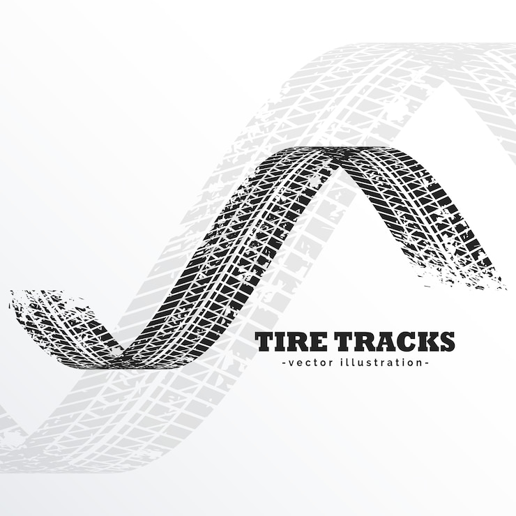 Vector Gratis grunge black tire tracks