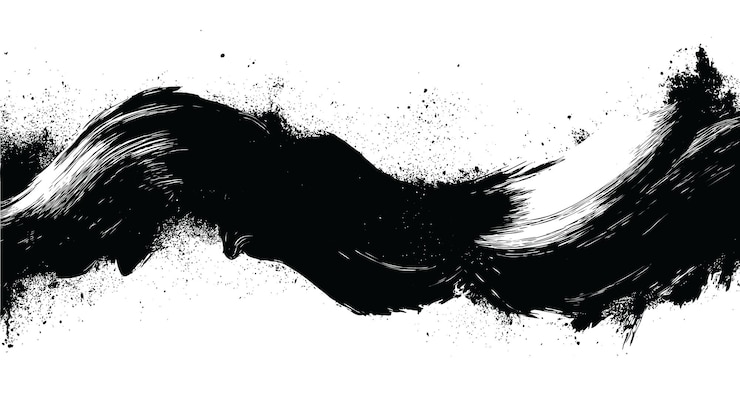 Vector Gratis grunge brush rough ink black stroke