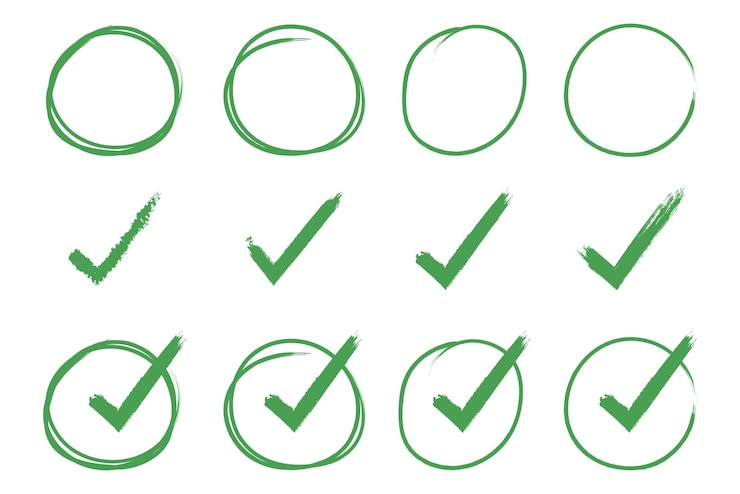 Vector Gratis grunge check marks circles collection