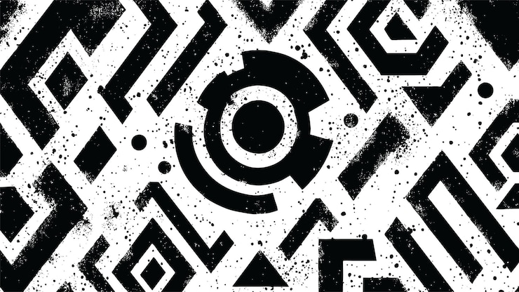Vector Gratis grunge stroke seamless tribal pattern