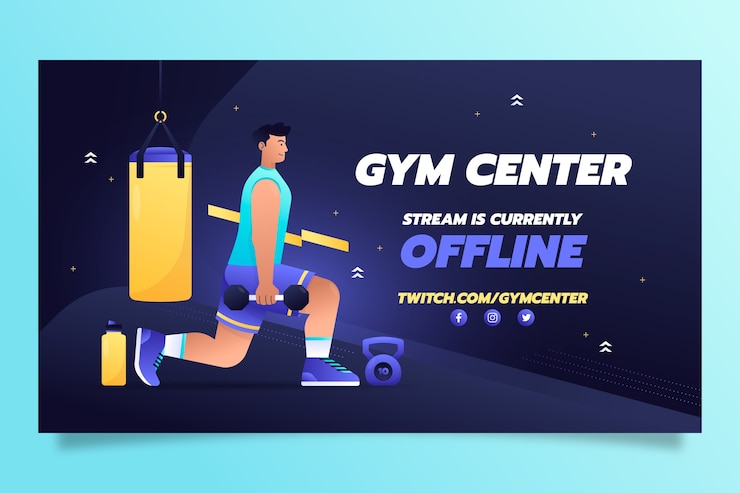 Vector Gratis gym training twitch background