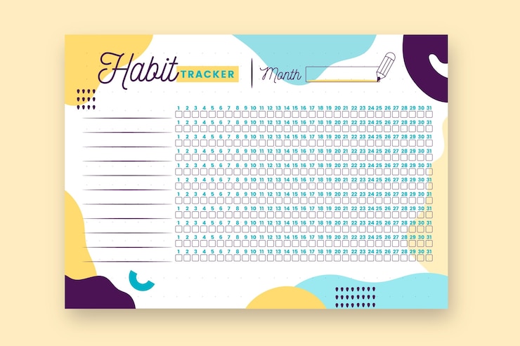 Vector Gratis habit tracker print journal template