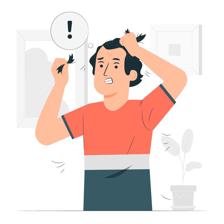 Vector Gratis hair-pulling disorder concept illustration