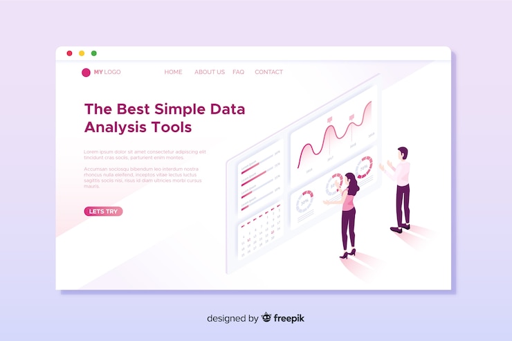 Vector Gratis halaman arahan analisis data isometrik
