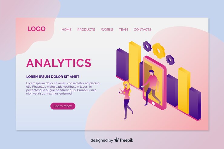 Vector Gratis halaman arahan analitik
