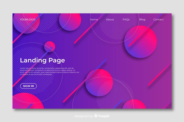 Vector Gratis halaman arahan bentuk geometris