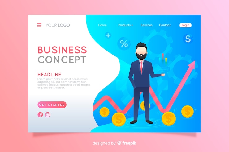 Vector Gratis halaman arahan bisnis