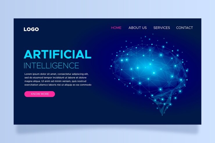 Vector Gratis halaman arahan kecerdasan buatan
