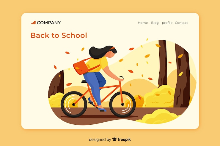 Vector Gratis halaman arahan kembali ke sekolah