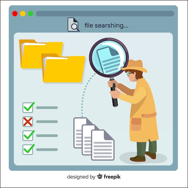 Vector Gratis halaman arahan konsep pencarian file