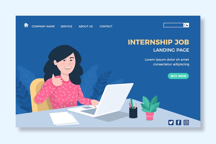 Vector Gratis halaman arahan pekerjaan magang