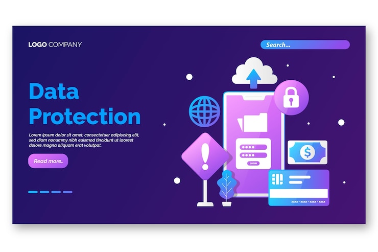 Vector Gratis halaman arahan phishing seluler