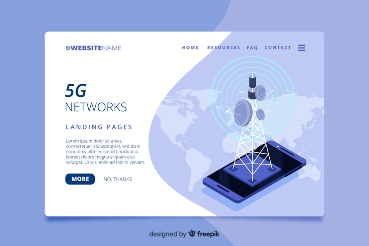 Vector Gratis halaman arahan teknologi 5g isometrik