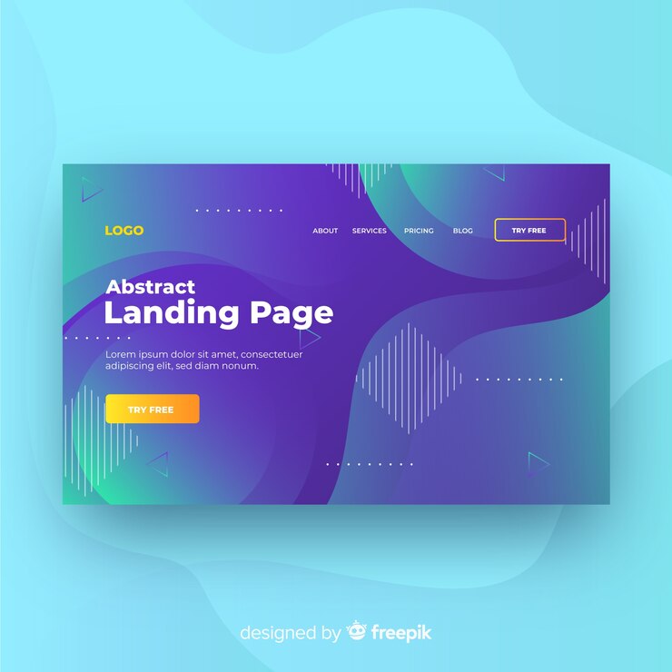 Vector Gratis halaman landas abstrak