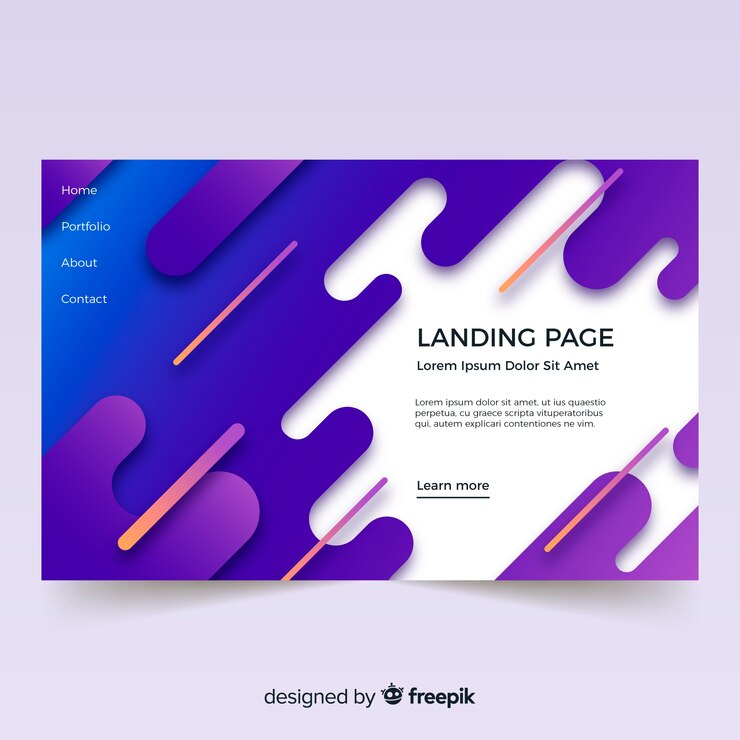 Vector Gratis halaman landas abstrak